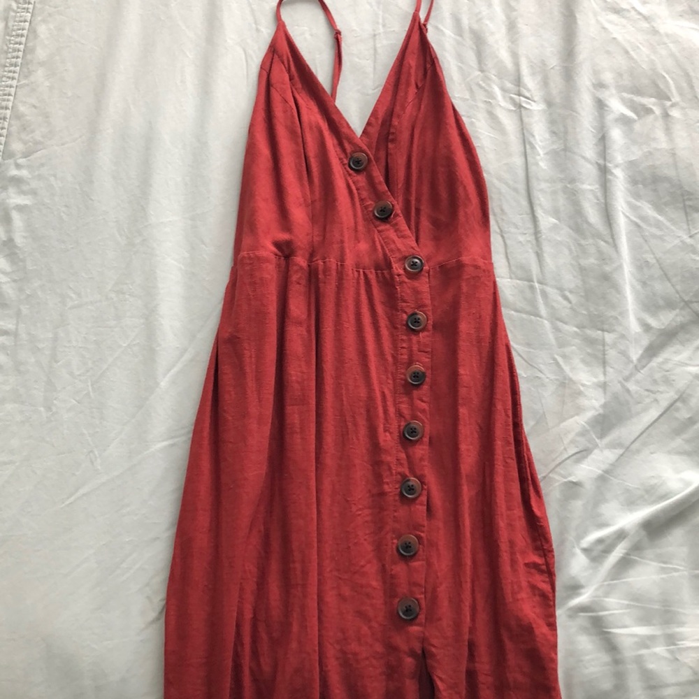 Urban Outfitters Midi Linen Blend Dress